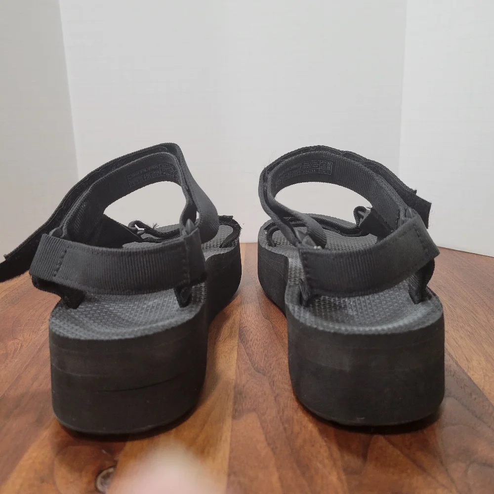 Teva Black Platform Sport Sandals